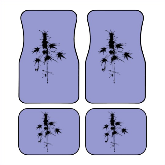 Discover Watercolor/Splatter cannabis plant Car Mats