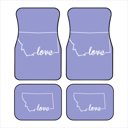 Discover Montana Love State Outline Car Mats