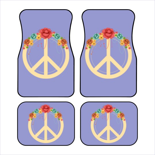 Discover Floral Peace Symbol Hippie Lover Peace Sign Car Mats
