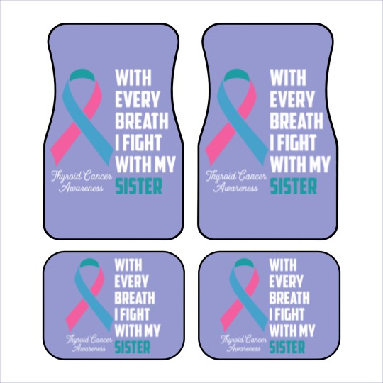 Discover Sister Thyroid Cancer Awareness Blue Pink Teal Rib Car Mats