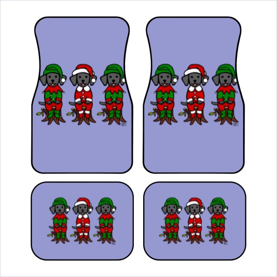 Discover Christmas Three Black Lab Puppies Car Mats