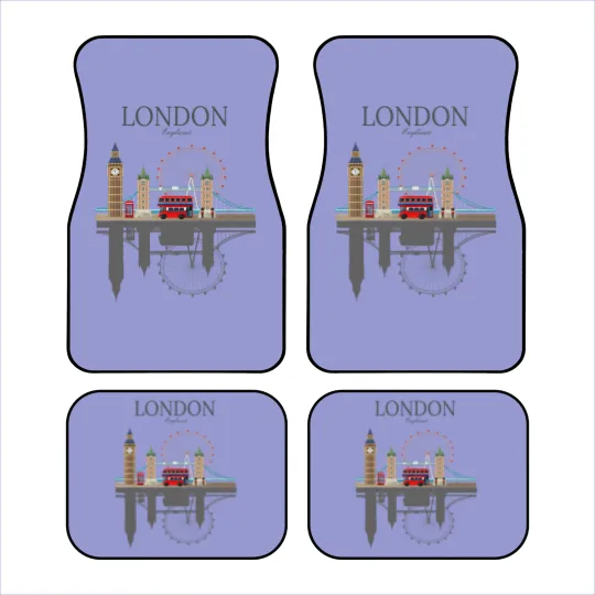 Discover London Souvenir City Vintage British UK Car Mats