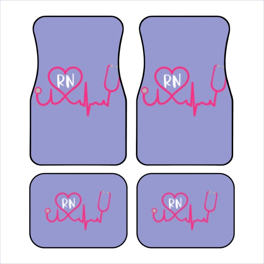 Discover Registered Nurse RN EKG Stethoscope Heart Heartbeat Car Mats
