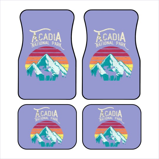Discover Vintage Acadia National Park Maine Mountains Moose Car Mats
