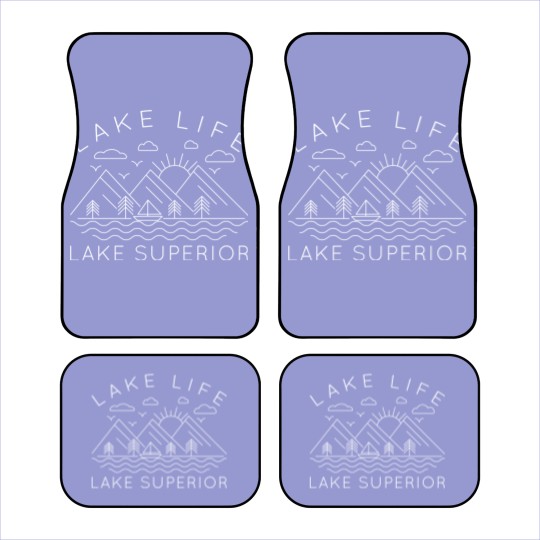 Discover Lake Superior - Lake Life Geometric Illustration - Lake Superior - Car Mats