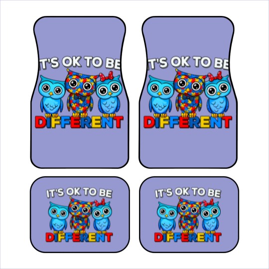 Discover Autism Awareness Cute Owl Animal It's Ok To Be Different Car Mats