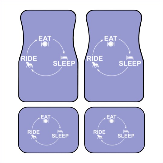 Discover Riding cycle: Eat-Sleep-Ride Repeat Horse 24/7 Car Mats