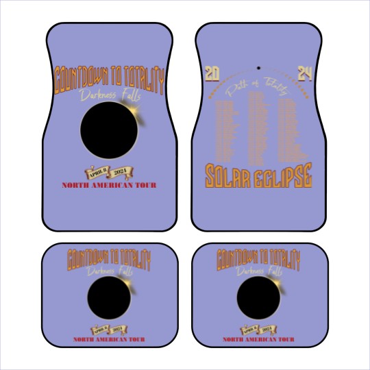 Discover Total Solar Eclipse Car Mats April 8th 2024, Rock Concert Tour Car Mats with Path of Totality Cities