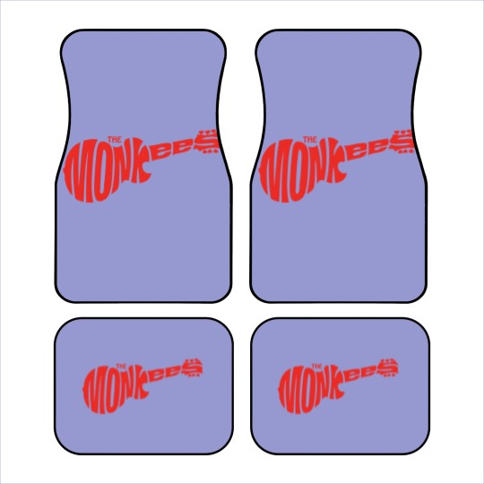 Discover The Monkees Classic Red Guitar Logo White Car Mats