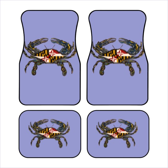 Discover Royal Blue Maryland Flag Crab - Car Mats