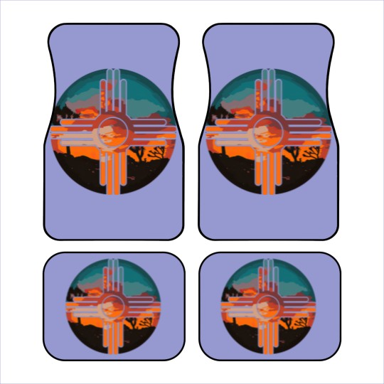 Discover New Mexico Zia Symbol And Landscape Art Car Mats Car Mats