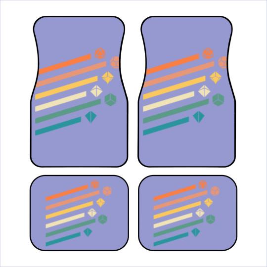 Discover Retro Minimalist Polyhedral Dice Set Tabletop RPG - Dungeons And Dragons - Car Mats