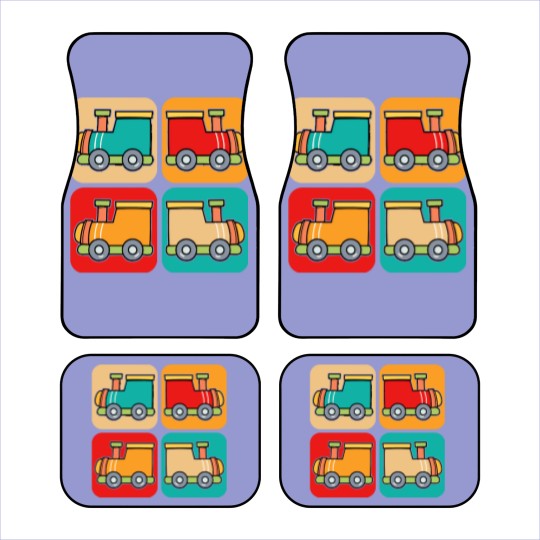 Discover Train Car Mats Little Retro Trains I Kids I Railway I Toddler Train Car Mats Car Mats
