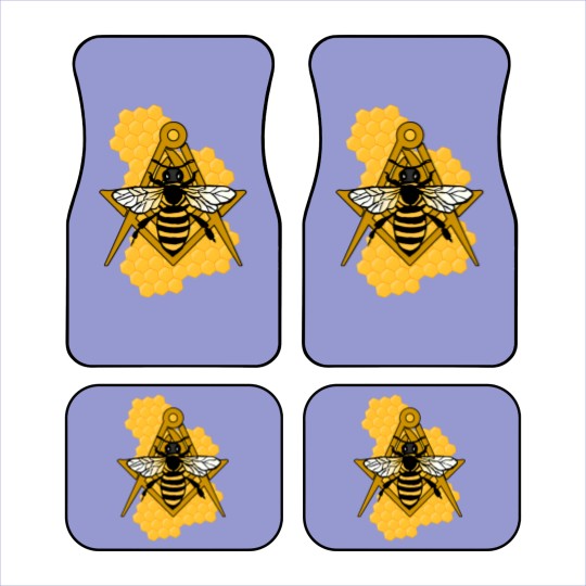 Discover Masonic Emblem with Bee and Beehive Car Mats