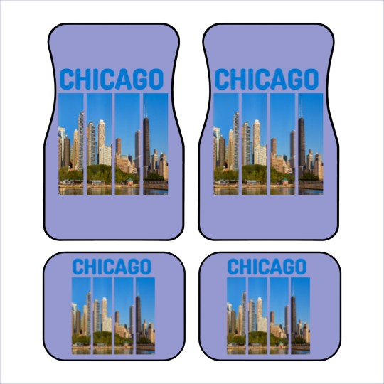 Discover Downtown Chicago Skyline Souvenirs State Illinois Car Mats Car Mats