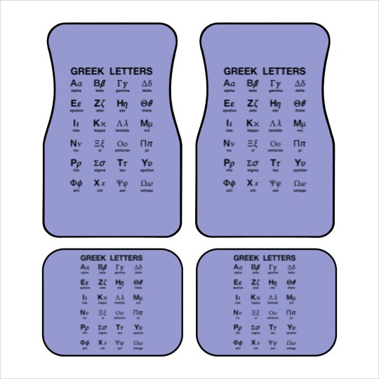Discover Greek Letters Car Mats