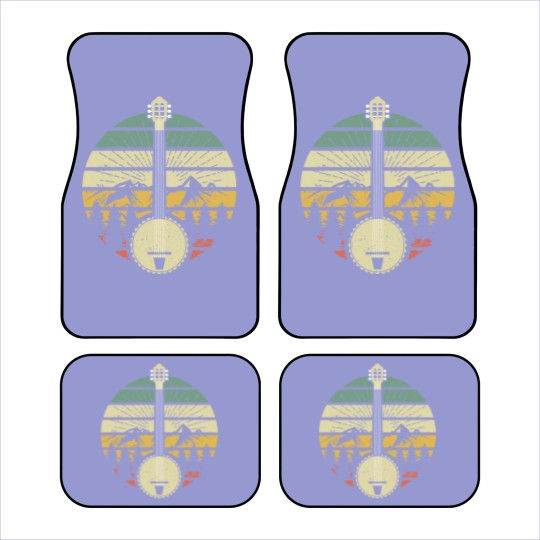 Discover Retro Banjo Mountains And Sun 80's Graphic Gift Car Mats