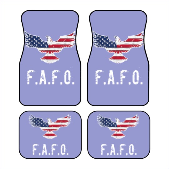 Discover Patriotic American Flag Eagle FAFO / F.A. & F.O. B Zip Car Mats