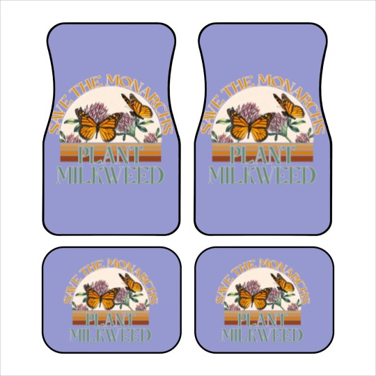 Discover Retro Save The Monarchs Plant Milkweed Butterfly Car Mats For Women With Flower,Butterfly Car Mats