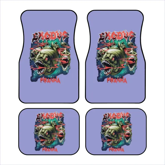 Discover Piranha Exodus Music Band Vintage 90s Car Mats