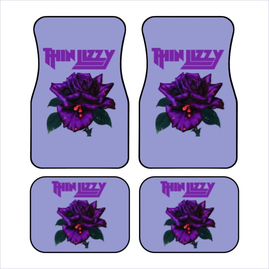 Discover Thin Lizzy Purple Rose Pop Rock Band Black Car Mats