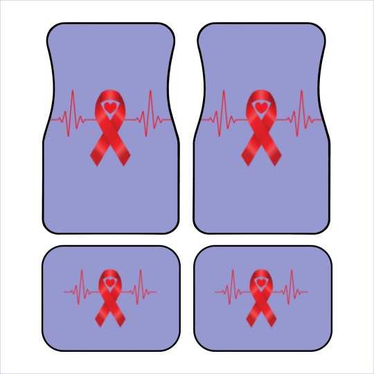 Discover World Aids Day Red Heartbeat Aids Awareness Hiv Car Mats