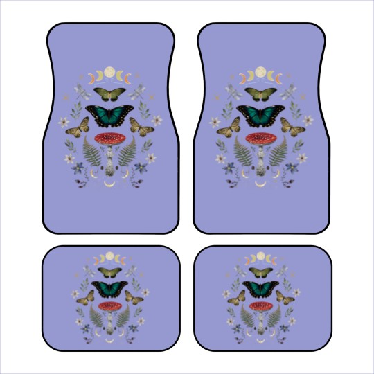 Discover Mystical Forest Floral Celestial Butterfly Car Mats for Wizard and Green Witch, Fairy Grunge Mystical Car Mats