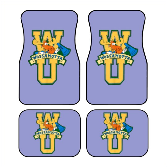 Discover Rocky and Bullwinkle Wossamotta U Logo Car Mats