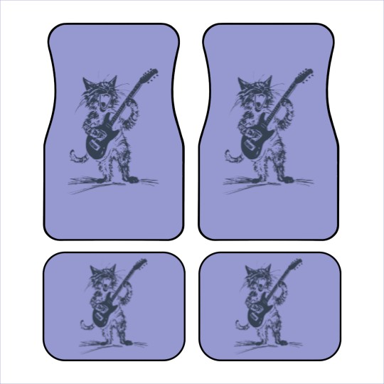 Discover Cat Strumming the Guitar Car Mats, Cat Playing Bass Guitar Car Mats