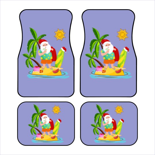 Discover Santa Surfing Christmas in July Summer Surf Gift Car Mats