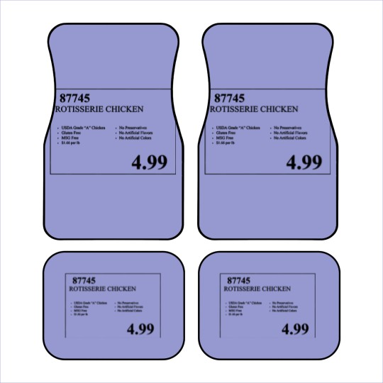 Discover Costco Rotisserie Chicken Price Tag  Car Mats