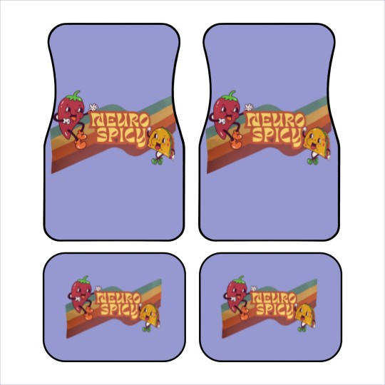 Discover Neuro Spicy Car Mats | Handmade Funny ADHD Car Mats | Retro-Style Unisex Car Mats