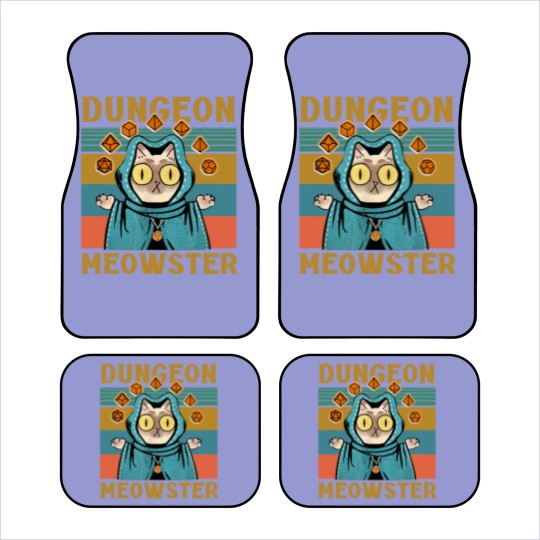 Discover Dungeon Meowster Funny Nerdy-Gamer Cat-D20 Dice RPG Dungeons and Dragons Car Mats