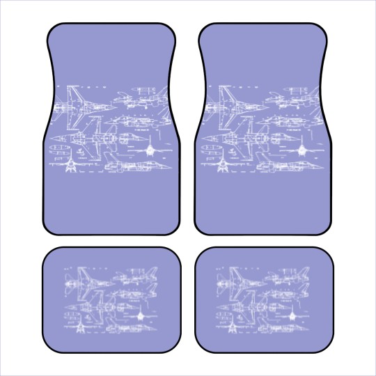 Discover F16 Jet Aircraft Fighter Jet Blueprint Design Car Mats