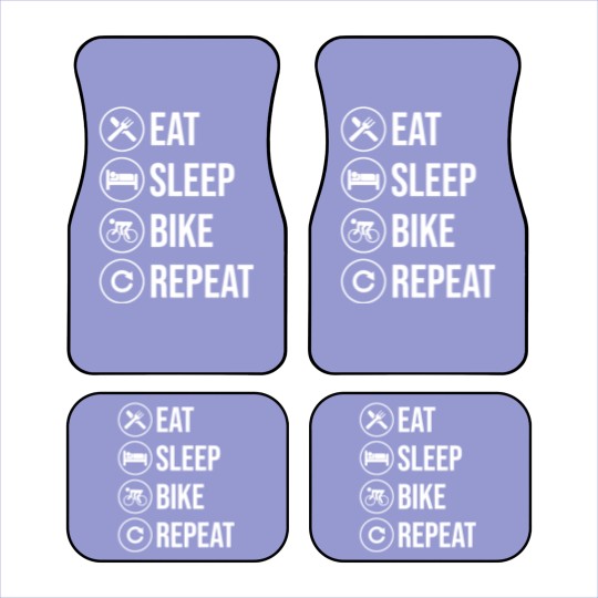 Discover Eat Sleep Bike Repeat Biking Riding Ride Bikes Car Mats