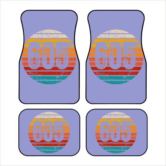 Discover Distressed Vintage Sunset 605 Area Code Car Mats