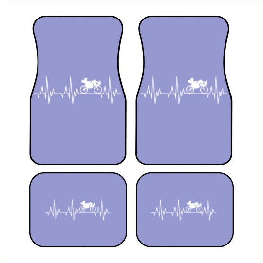 Discover Heartbeat Recumbent Bicycle Bike Cyclist Biking Car Mats