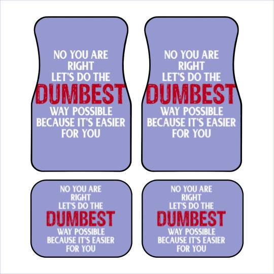 Discover You're Right Lets Do The Dumbest Way Possible Car Mats