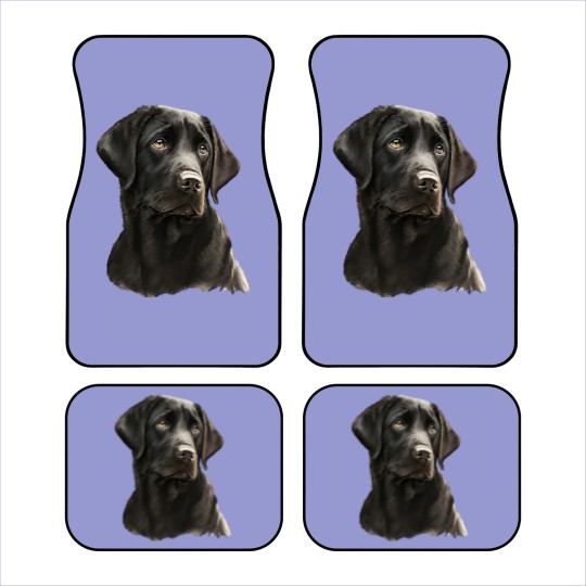 Discover Black Labrador Black Labrador- Black Labrador Head And Shoulders Car Mats