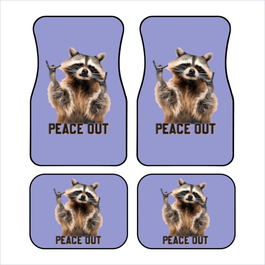 Discover Funny Raccoon Peace Out Sarcastic Raccoon Trashed Panda Car Mats