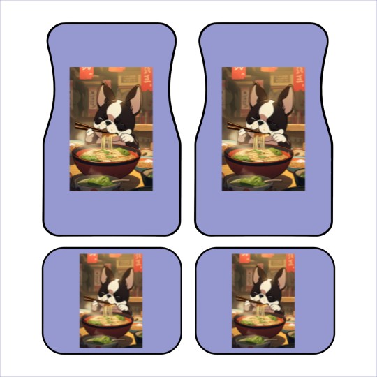 Discover Boston Terrier Eating Ramen Car Mats