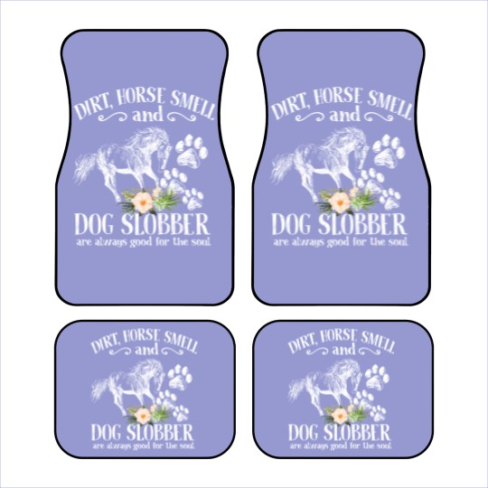 Discover Cute Horse And Dog Flower Car Mats, Dirt Horse Smell Dog Slobber