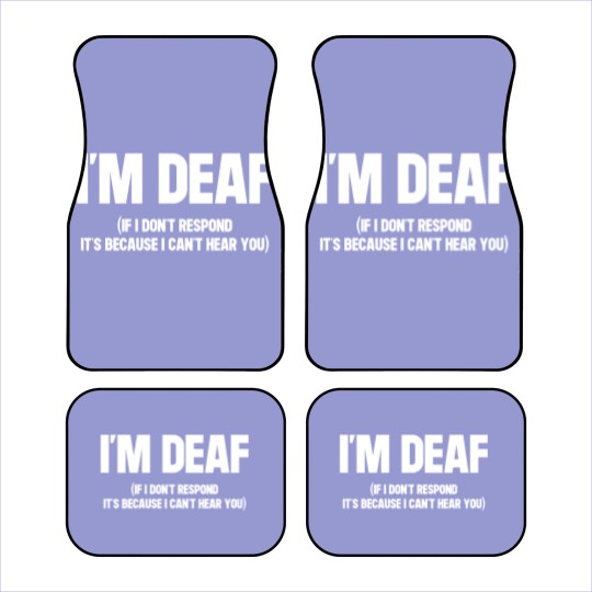 Discover I'm Deaf Warning White Version - Deaf - Car Mats