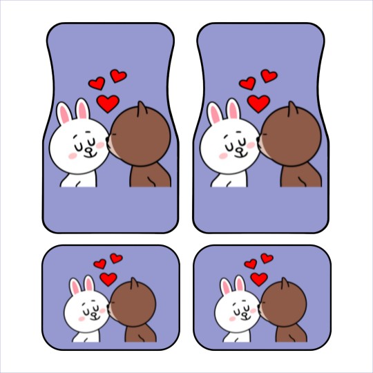 Discover Brown Bear Cony Bunny Rabbit The Kiss Car Mats