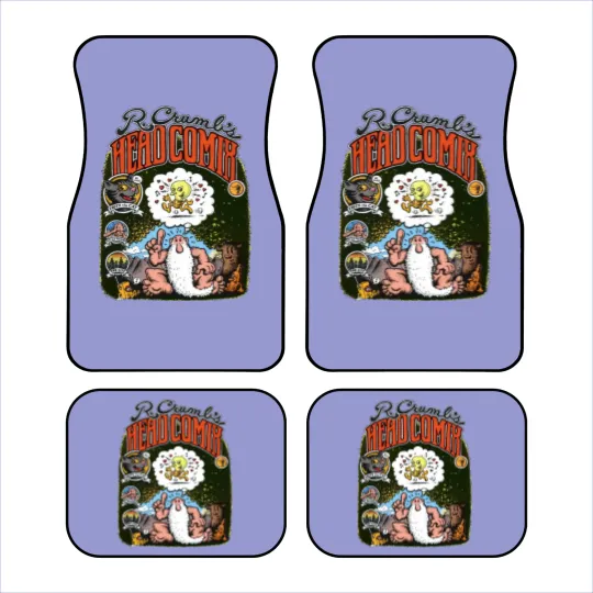 Discover 1988 R Crumb's Head Comix 20 Years Later Vintage Fritz the Cat Mr Natural Clic Counter Culture Comic Book Cartoonist Promo Car Mats