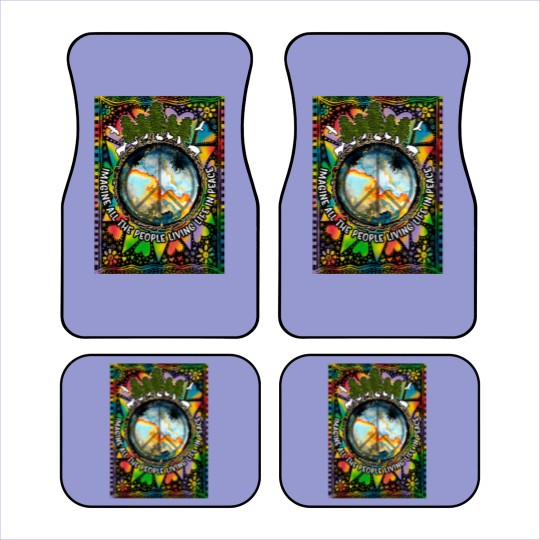 Discover Imagine All The People Living Life In Peace Hippie Premium Scoop Car Mats