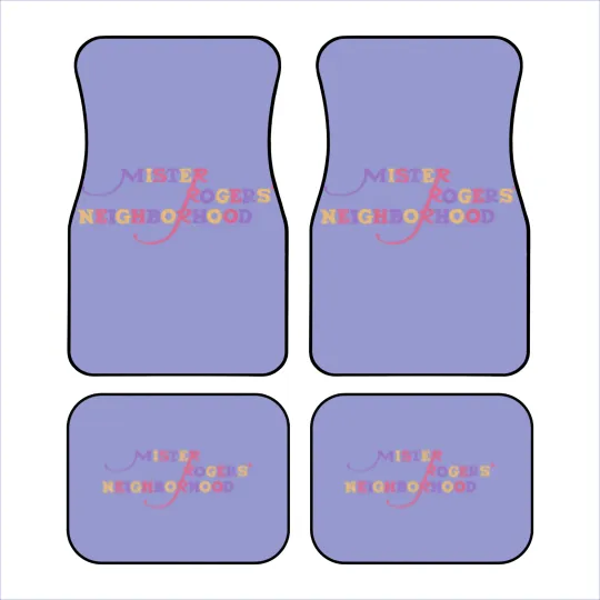 Discover Mister Rogers Colorful Logo Charcoal Car Mats