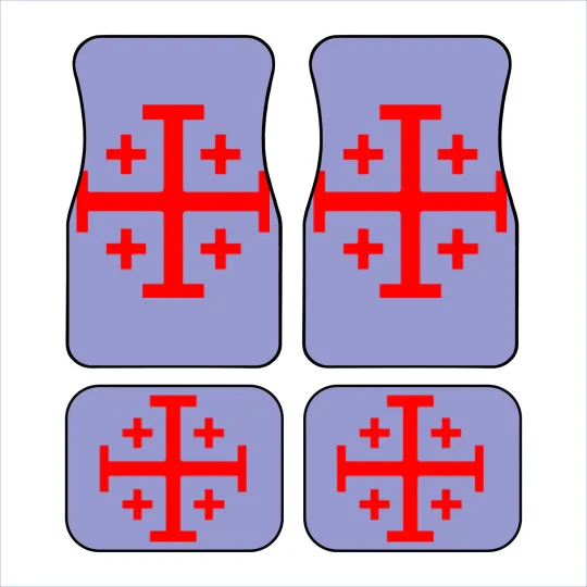 Discover Jerusalem Cross - Red - No Background Car Mats