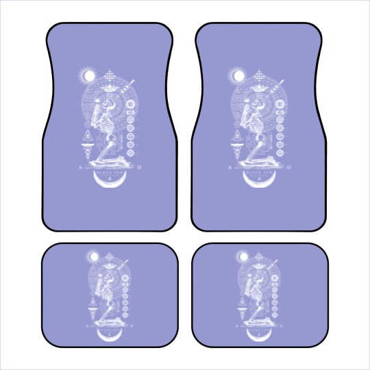Discover Praying Car Mats BLACK SUN Praying Skeleton - Occult Sacred Geometry