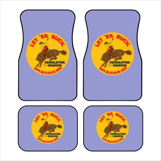 Discover Vintage Rodeo Let Er Buck Pendleton Oregon1925 00463 Car Mats